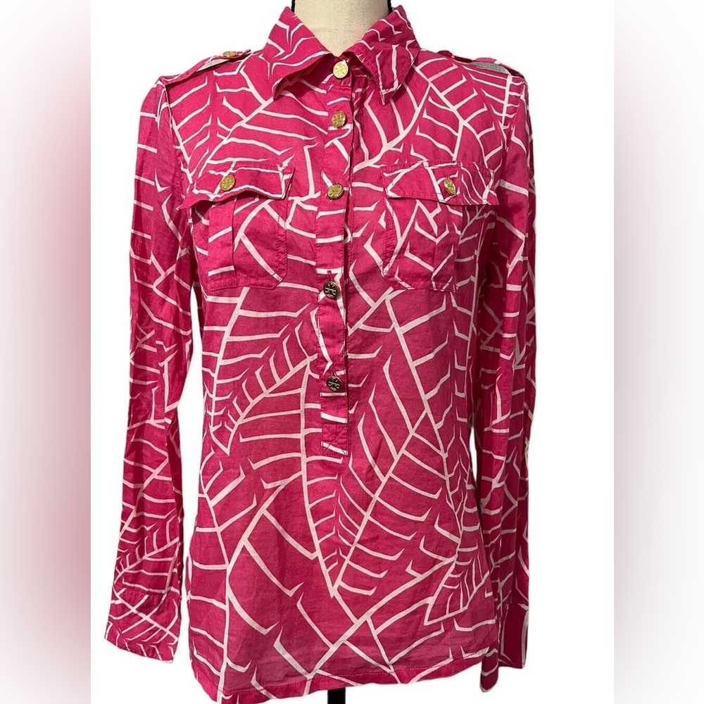 Tory Burch Pink Button Down Shirt